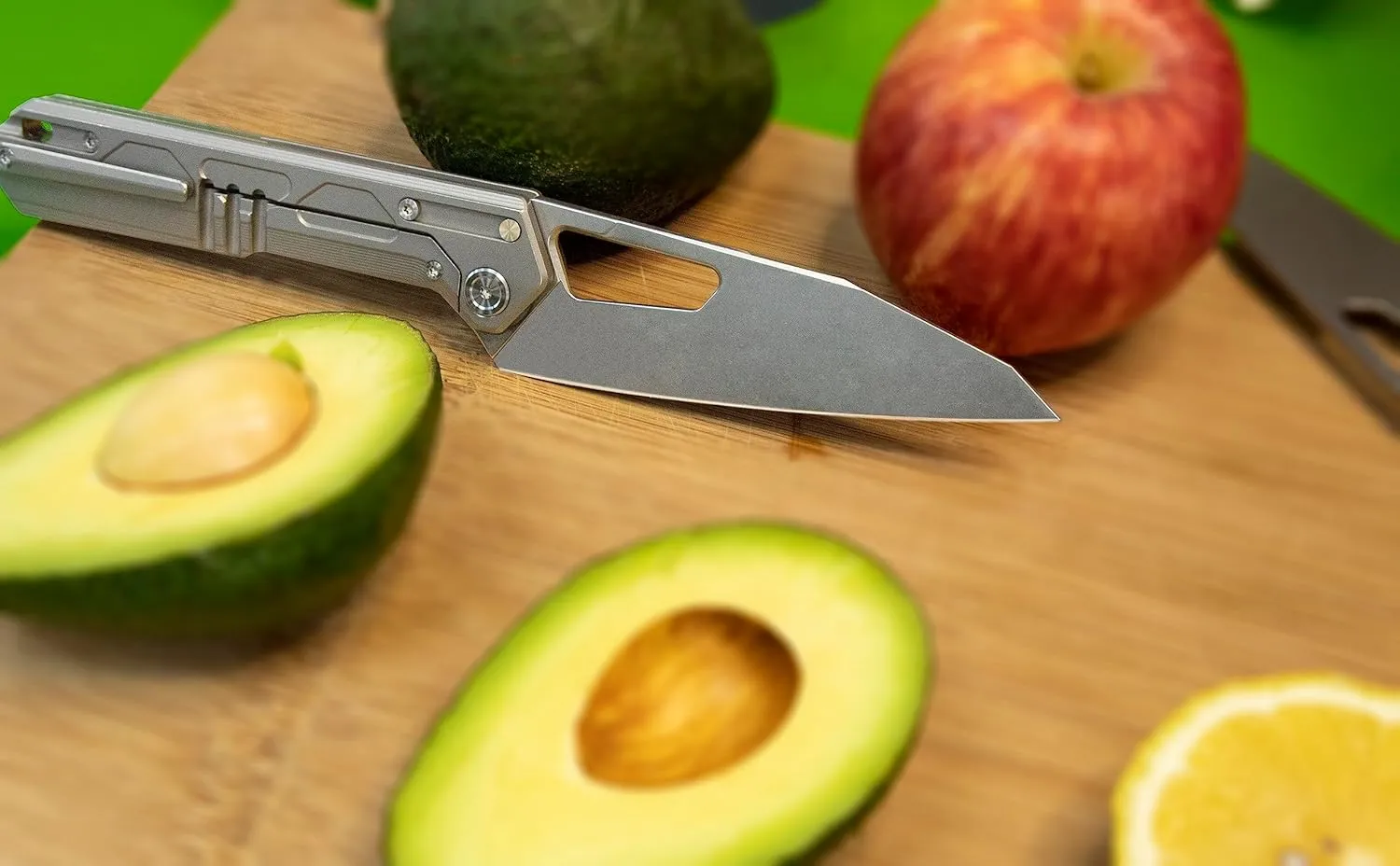 TACRAY Titanium Handle Frame Locking Knife, Folding Pocket Clip, Portable Camping Knife with Sharp Blade for both Kithen and Outdoor Cuttings (Gray)