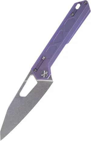 TACRAY Titanium Handle Frame Locking Knife, Folding Pocket Clip, Portable Camping Knife with Sharp Blade for both Kithen and Outdoor Cuttings (Purple)