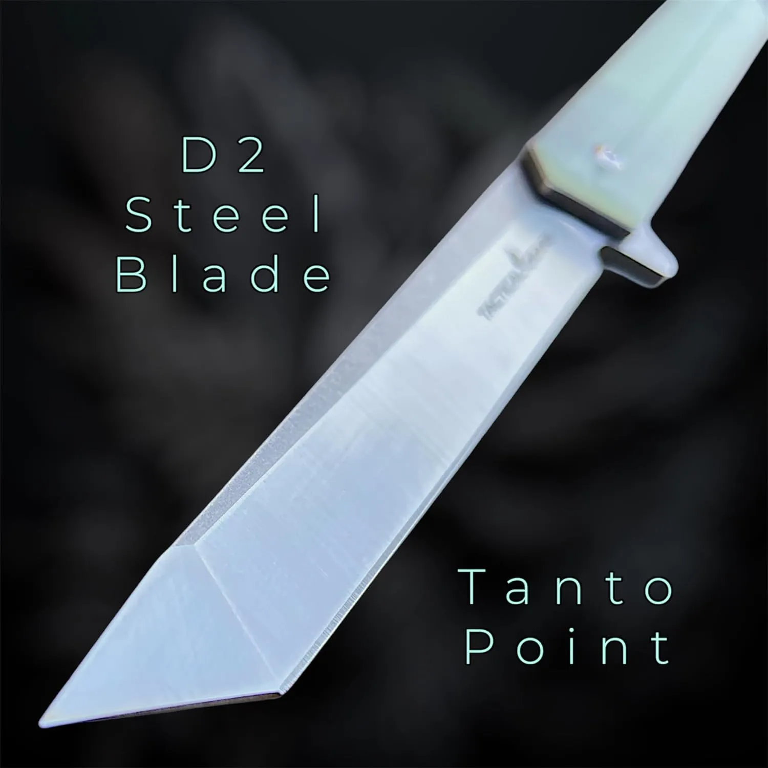 TACTICAL GEARZ Pocket Knife for EDC, G10 Handle, D2 Steel Tanto Blade, Includes Sheath (Oris Ice)