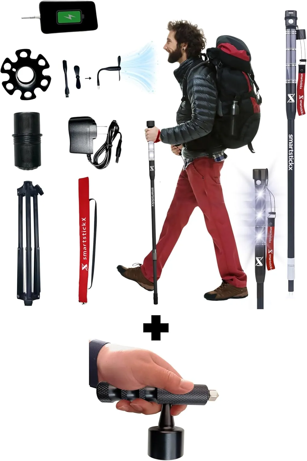 Tactistaff Self Defense Military Grade Walking Stick   T-Shape Handle