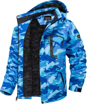 TACVASEN Men's Winter Skiing Jackets Water Resistant Fleece Coats Insulated Thermal Snowboard Jacket Parka Raincoat with Hood
