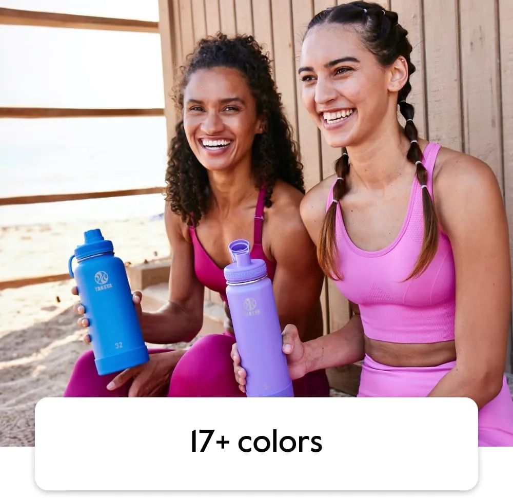 Takeya Actives Water Bottle with Spout Lid - Bottle with Double Stainless Steel Insulation - Dishwasher Safe & BPA-Free - Bottle with Spout Lid & Removable Bumper - 18 oz, Canary