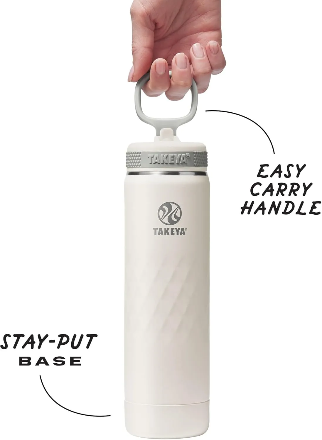Takeya Sport 22 oz Triple-Insulated Stainless Steel Water Bottle, Straw Lid – Leakproof, Sweatproof, BPA-Free, Keeps Drinks Cold 36 Hrs, Hot 14 Hrs – Alpine