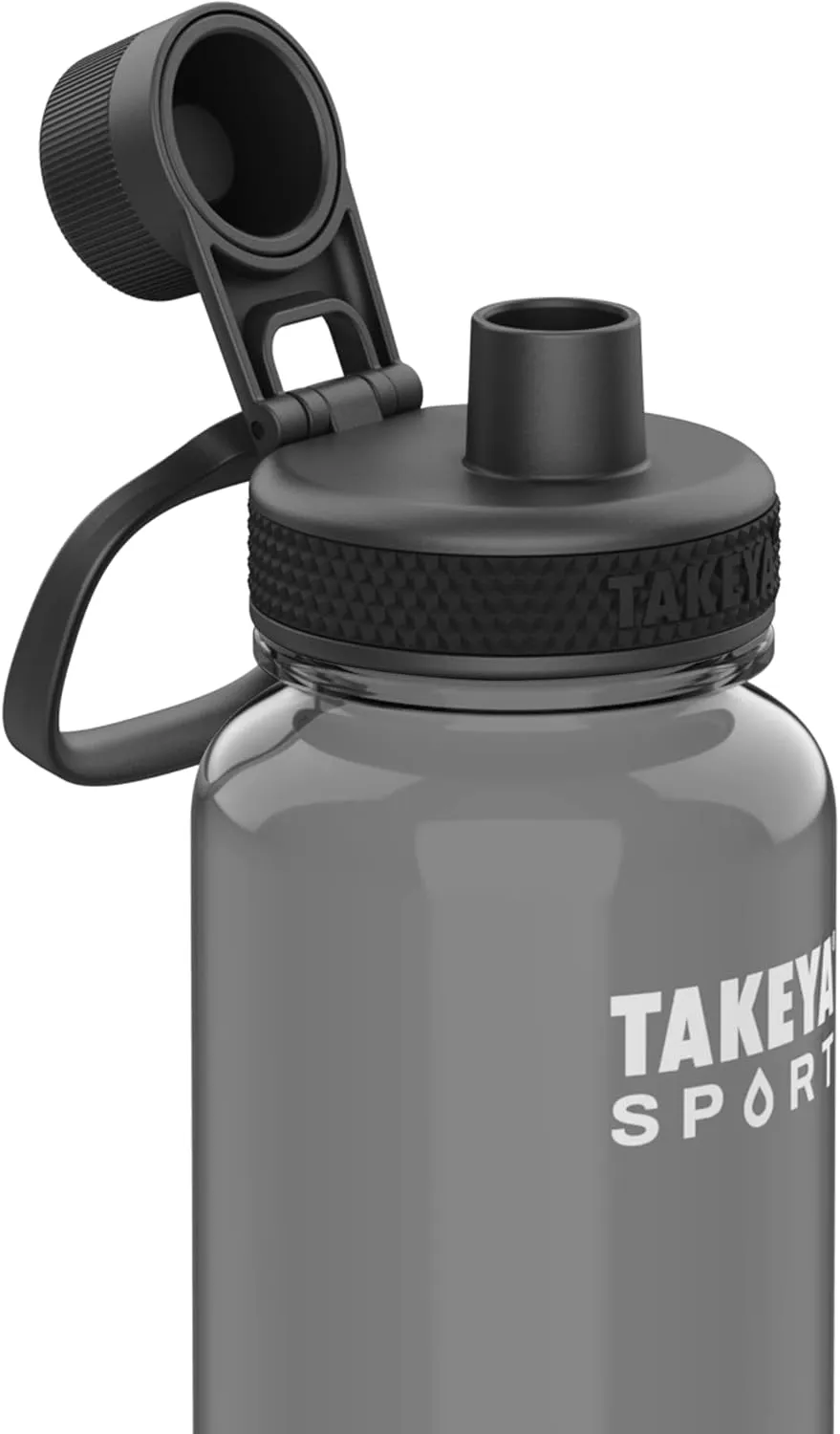 Takeya Tritan Sport Water Bottle with Spout Lid - BPA-Free & Dishwasher-Safe Water Bottle - Reusable Bottle with Lid Handle - Simple Leak-Proof Water Bottle - 40 oz, Grand Slam Black