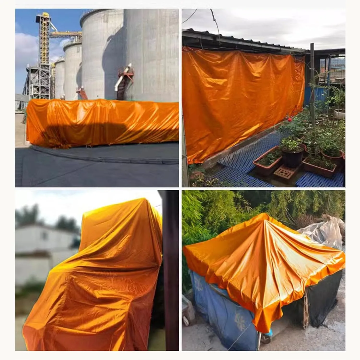 Tarpaulin Cover with Reinforced Grommets, Heavy Duty Waterproof PVC Tarpaulin Tarp Cover, Dustproof Windproof Tarp Cover, Ideal for Garden Furniture, Cars (9x20m)