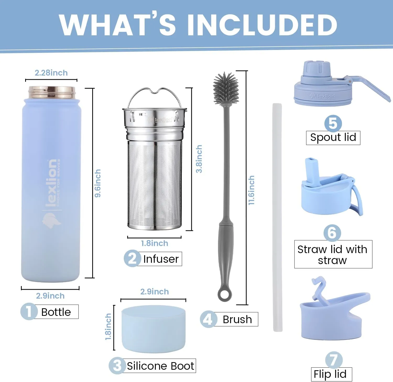 Tea Infuser Water Bottle 22 Oz, Triple Walled Insulated Stainless Steel Bottle, Thermal Fruit Leaf Infuser, Silicone Sleeve, 3 Lids Leakproof, Metal Mug Gallon
