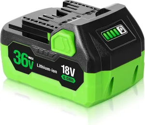 TenHutt 【Upgrade】 18V/36V 6000mAh Lithium-ion Replacement Battery for Metabo HPT MultiVolt Battery Compatible with Slide Style 371751M 371751M Li-ion Battery