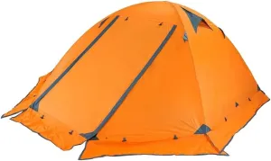 Tent 1 2 3 Man Person Dome Tent 3 4 Season Double Skin Easy Set Up Lightweight Waterproof Windproof Ultralight Outdoor Family Tent (Color : Orange - 2 Person (with Skirt))