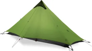 Tent 1 Person Outdoor Ultralight Camping Tent 3 Season Rodless Tent for Hiking Travel, 210x95cm, Khaki