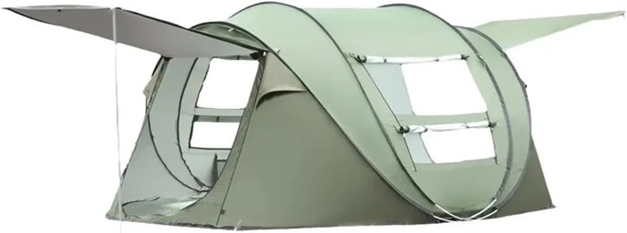Tent 3-6 People Outdoor Fully Automatic Camping Tent Pop-up Tent Instant Setup Tent 4 Season Sun Shelter Family Outdoor Camping Lightweight (Color : Army Green 3-4p)