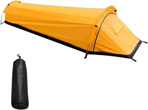 Tent, Backpacking Tent Outdoor Camping Sleeping Bag Tent Lightweight Single Person Tent, Yellow