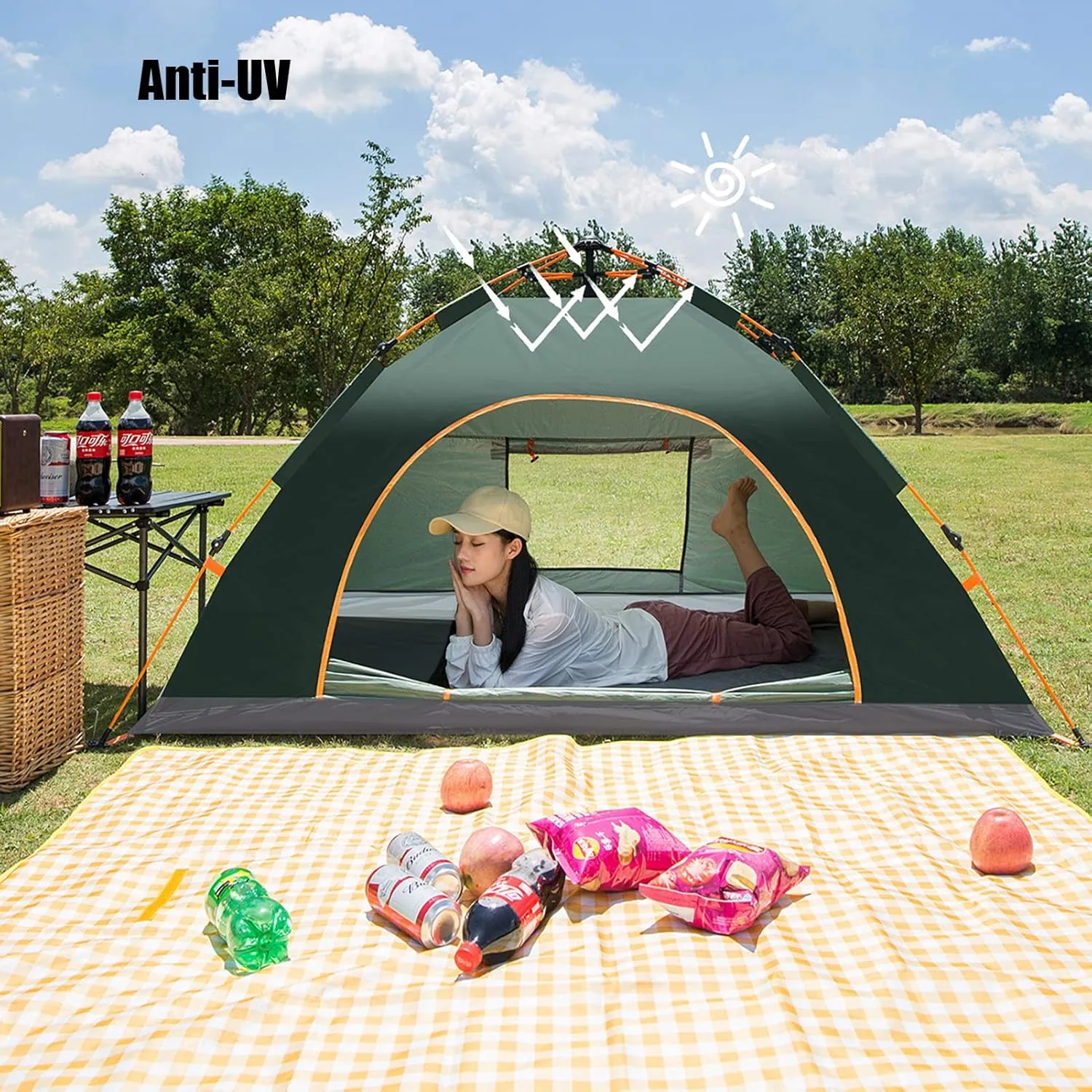 Tent for Camping 2 Person, Portable Dome Tents Waterproof, Sun Shelter Tent Weatherproof, Backpacking Tent Tarp Spacious, for Traveling, Backpacking, Hiking, Outdoors