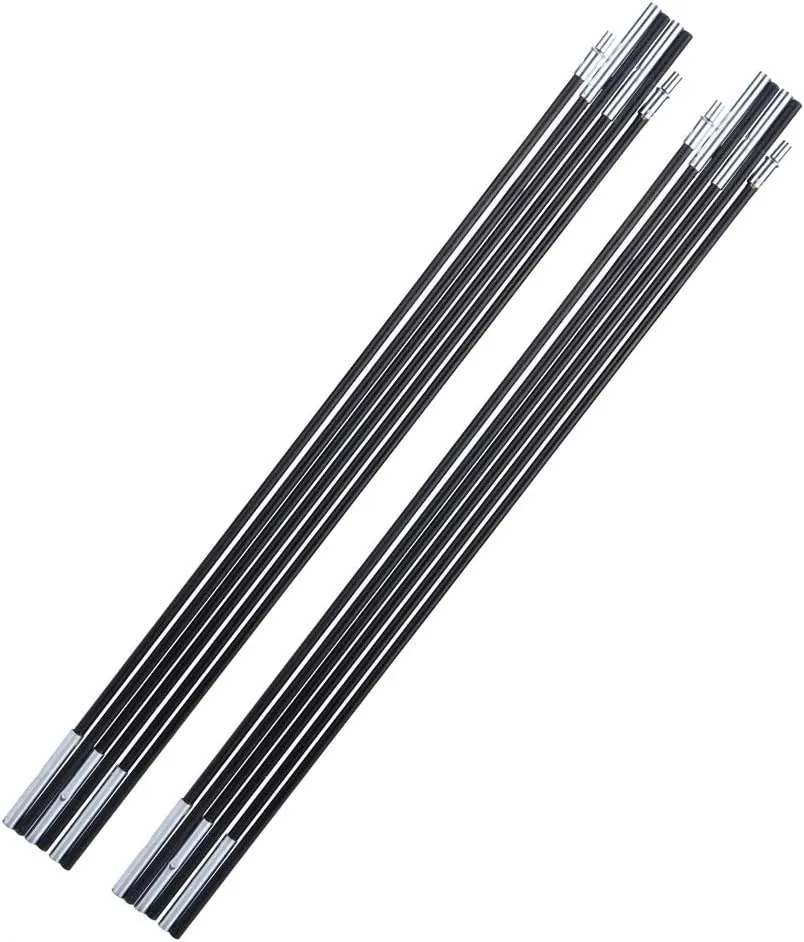 Tent Pole Support, 129.92in Fiberglass Camping Tent Pole Bars Outdoor Sun Shelter Support Rods Awning Frames Kit Foldable Outdoor Camping Tent Pole Replacement Accessories for