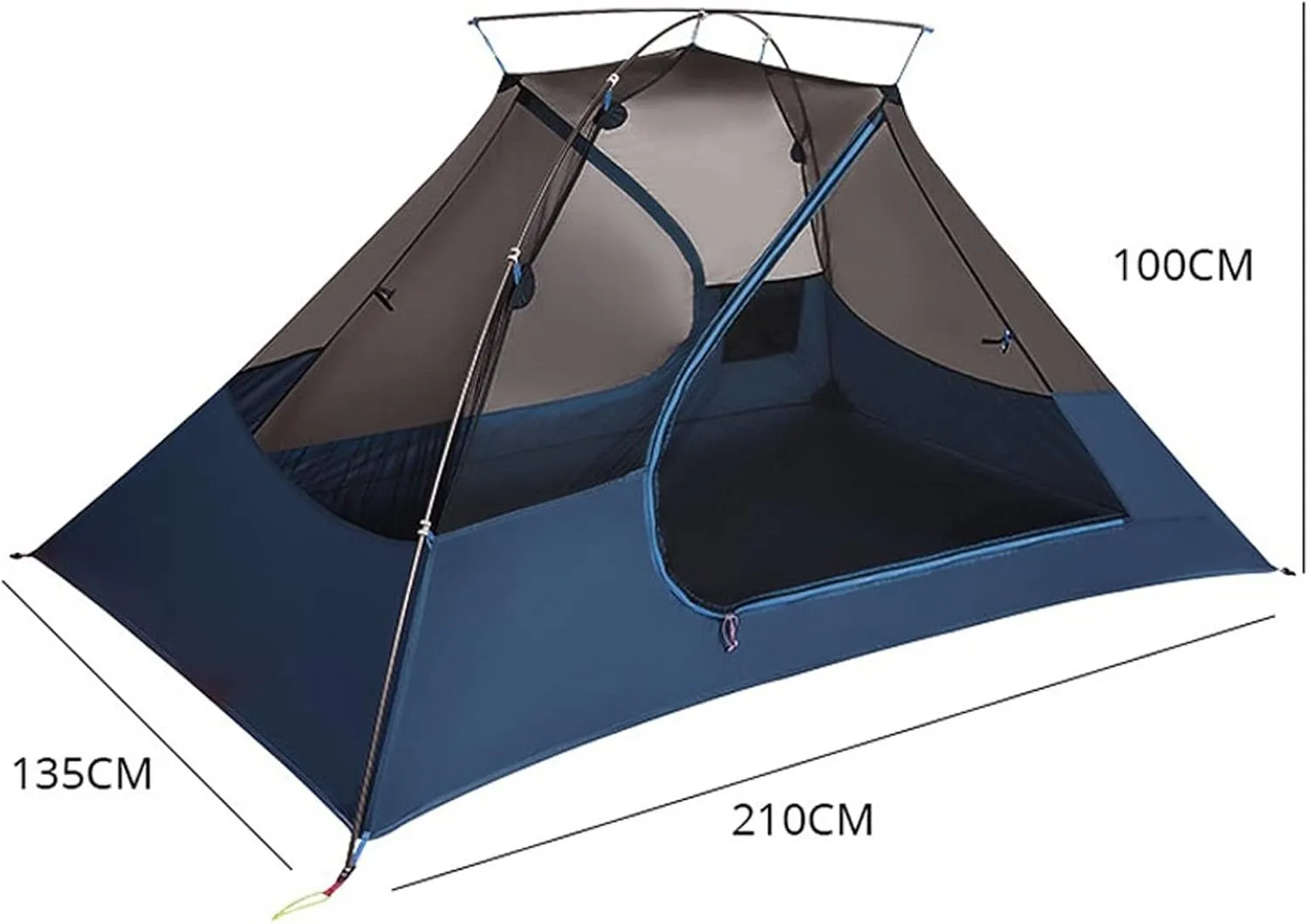 Tents 2 Person Ultralight Tent 20D Nylon Silicone Coated Fabric Waterproof Tourist Backpacking Tents Outdoor Camping 1.47 kg, Yellow