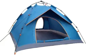 Tents for Camping Folding Automatic Tent 2-3-4 Person Waterproof Sturdy 4 Season Beach Fishing Tents Quickly Open Outdoor Camping Gear çadır (Color : Blue)