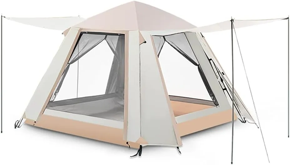 Tents for Camping with Porch, Automatic Pop Up Tents - 4 Season Free Standing Tent Ultralight Backpack Camping Tent for 3-4 Person Use, Quick Setup