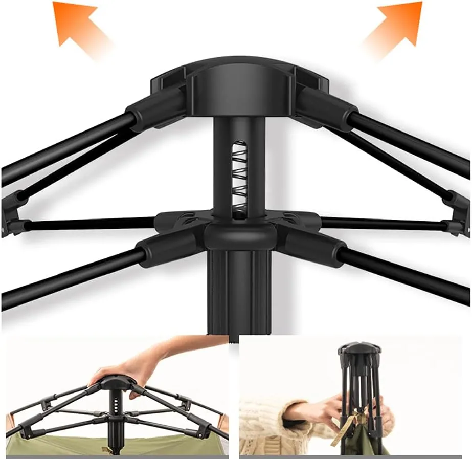 Tents for Camping with Porch, Automatic Pop Up Tents - 4 Season Free Standing Tent Ultralight Backpack Camping Tent for 3-4 Person Use, Quick Setup