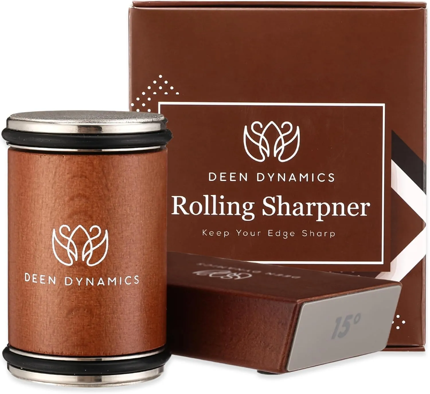 The Original Rolling Knife Sharpener | Diamond-Powered Rolling Knife Sharpening Kit, 15 & 20 Degree Angles, Stainless Steel Burr Removal, Long-Lasting Roller Knife Sharpener Diamond Grit