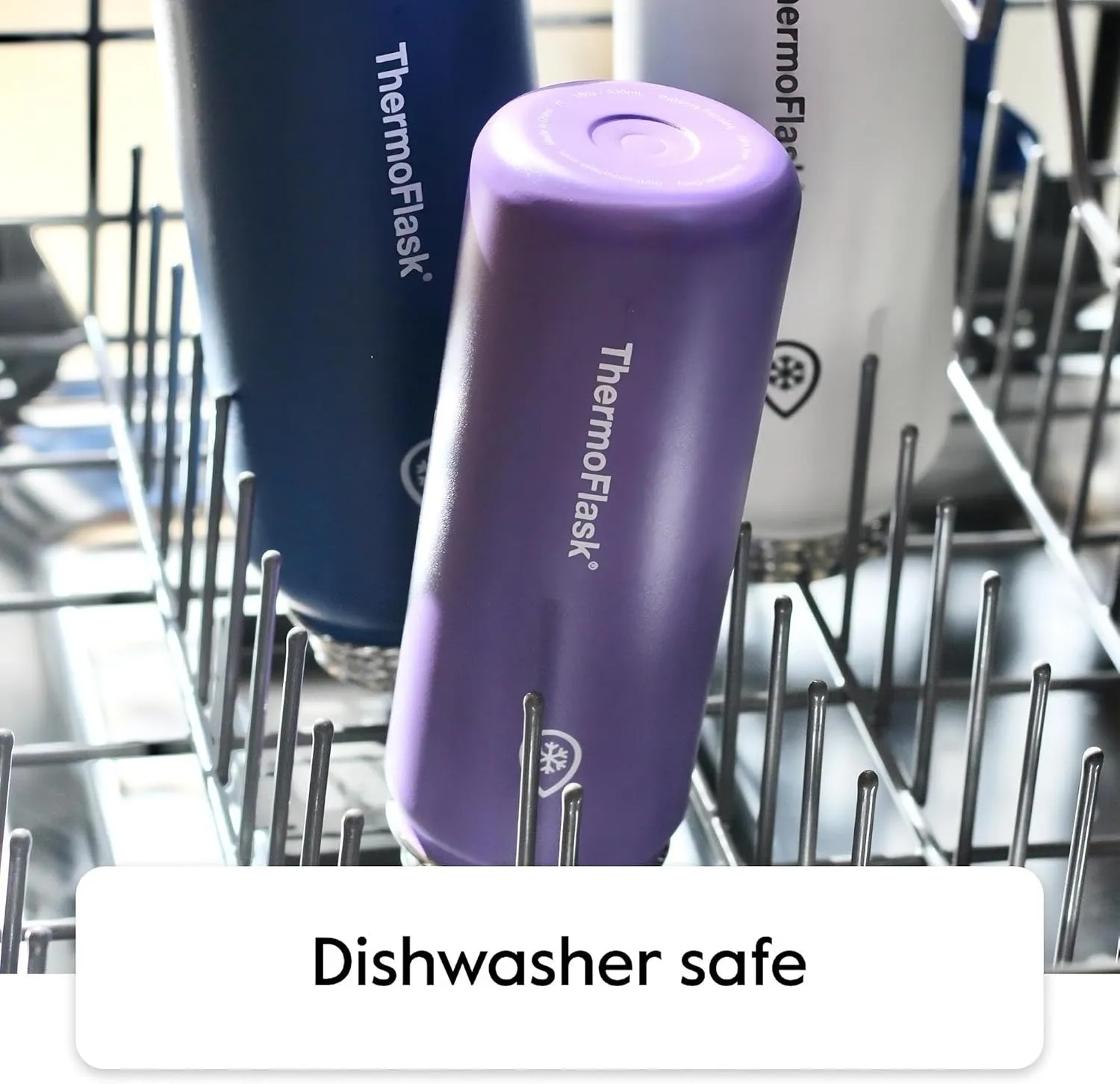 ThermoFlask Bottle with Chug Lid & Straw Lid - Insulated Stainless Steel Water Bottle with Leak-Proof Lids - Dishwasher-Safe Reusable Bottle & Lids - Durable Bottle, 2 Straws & 2 Lids - 24 oz, Plum