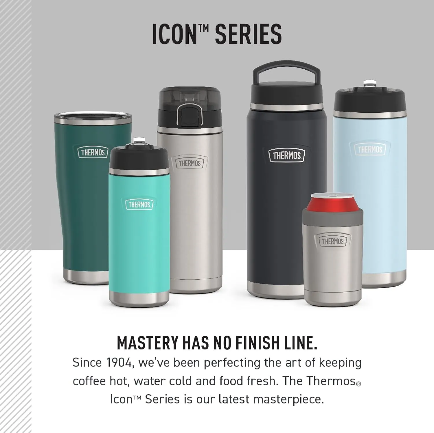 THERMOS ICON SERIES Stainless Steel Water Bottle with Spout - 24 Ounce, Saddle - Vacuum Insulated Water Bottle with Lid