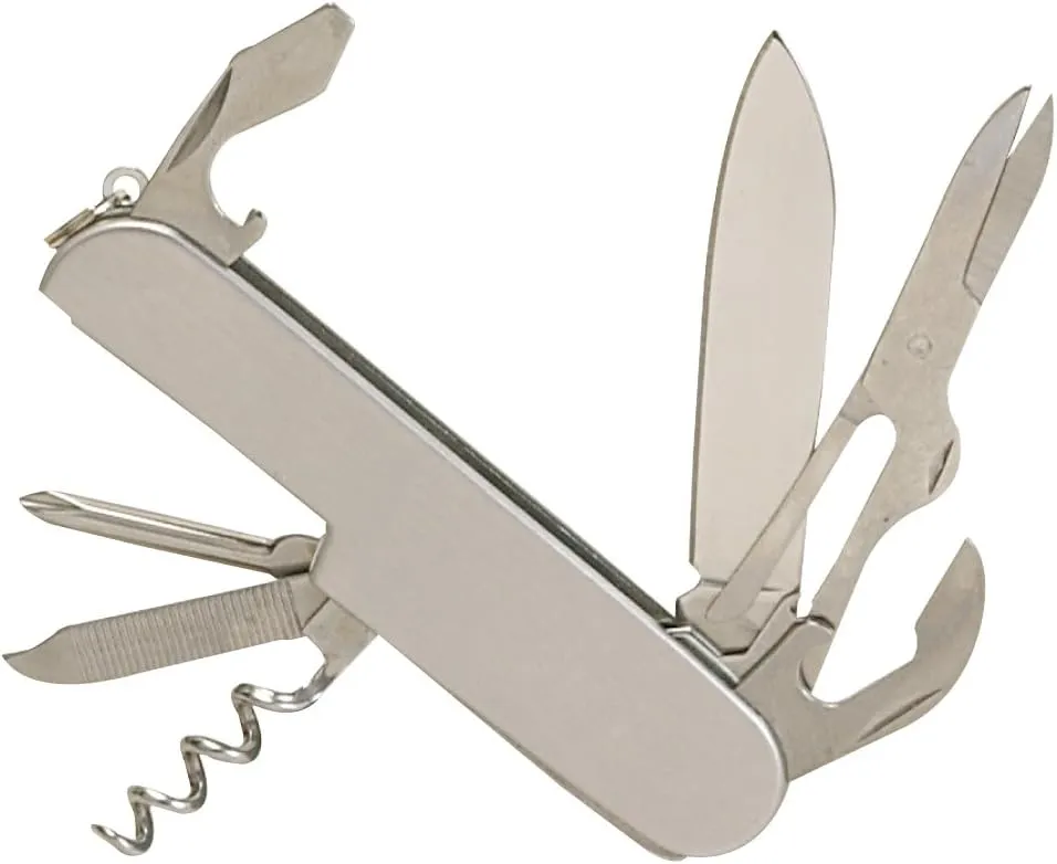 Thirsty Rhino Util, Stainless Steel Utility Pocket Knife, 7-in-1 Multi-Function Multi-Tool, Silver (Set of 6)