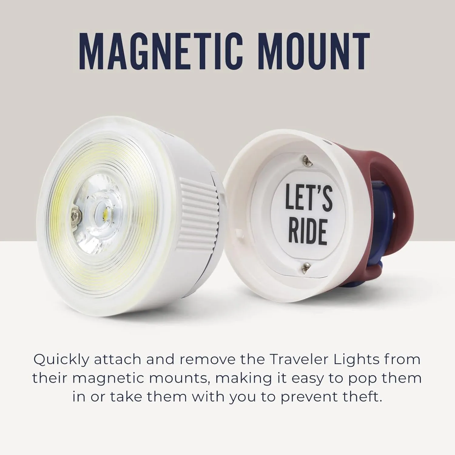 Thousand Traveler Magnetic Bike Light - High Lumen Rechageable LED Bicycle & E-Bike Light - Night Riding Safety Accessory - Solid & Flashing Mode Settings - Headlight, Tail Light, and Sets