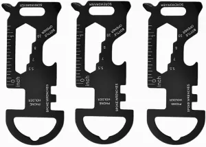 Three packsOutdoor EDC Tool Knife, Hexagonal Small Wrench with Screws, Measurement, Bottle Opening, Repair, Keychain Combination, Tool Multi-Function Tool Card