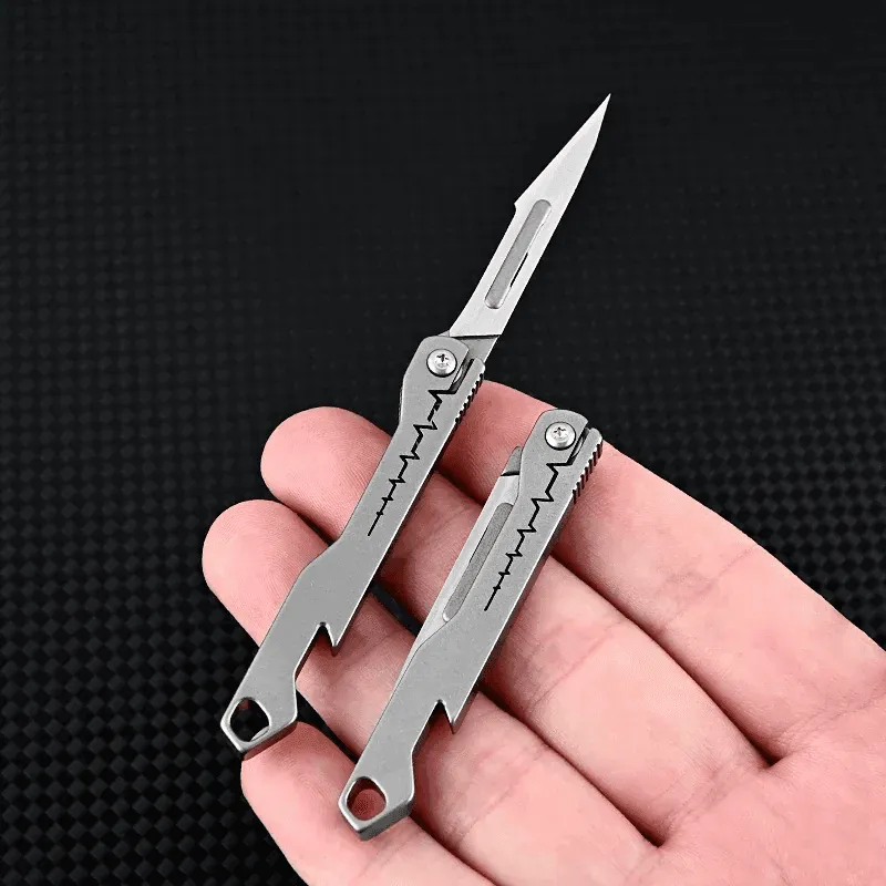 Titanium Folding Utility Knife - Sharp All-Purpose Cutter