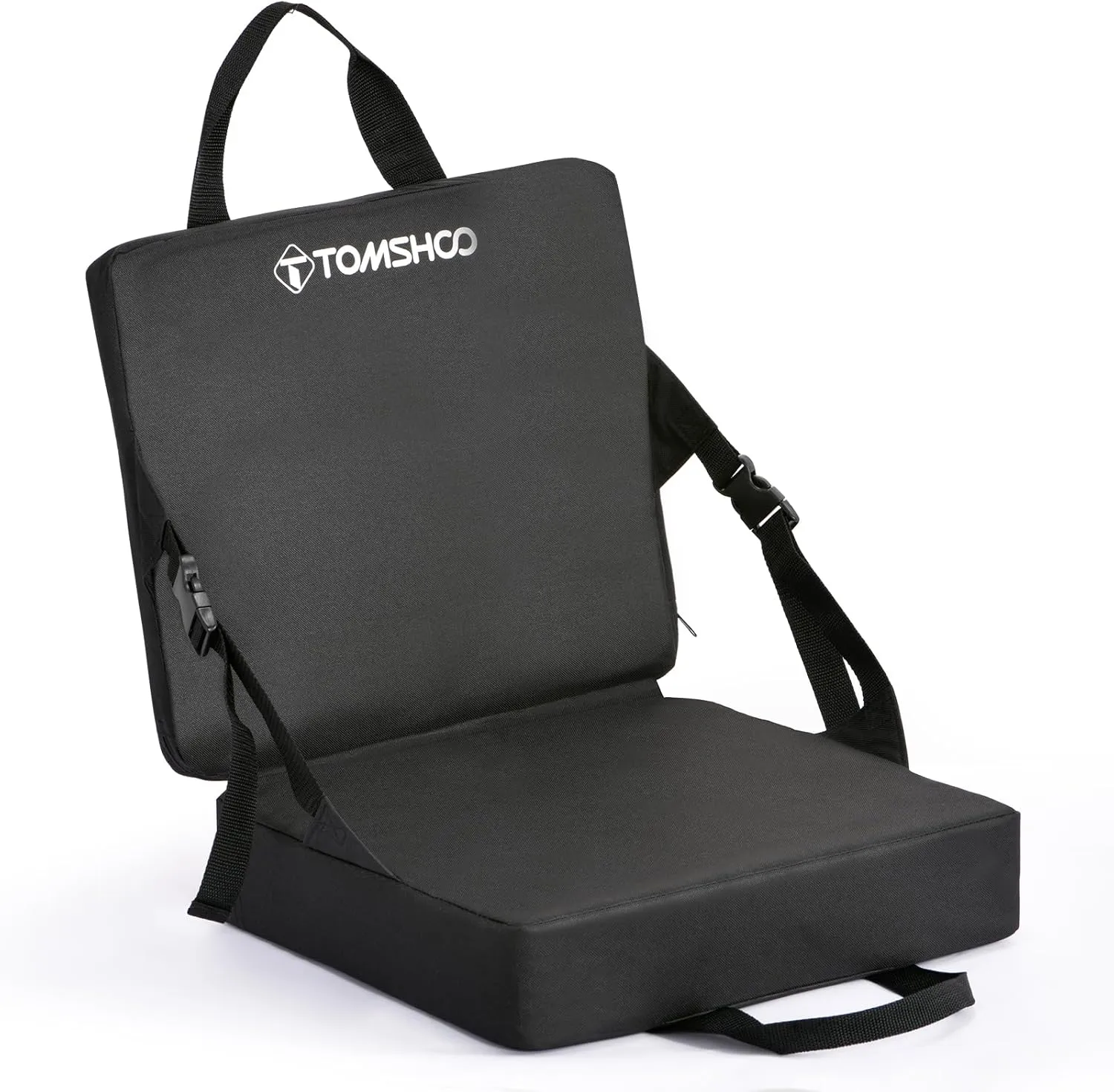 TOMSHOO Portable Stadium Seat Cushion with Backrest Waterproof Nylon Bleacher Cushion Ultralight Seat Padding with Back Support for Sports Fishing Kayaks Camping Concerts Outdoor Activities