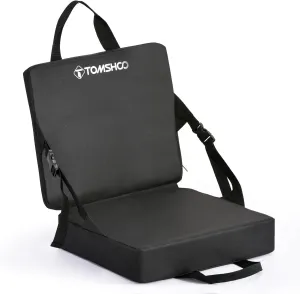 TOMSHOO Portable Stadium Seat Cushion with Backrest Waterproof Nylon Bleacher Cushion Ultralight Seat Padding with Back Support for Sports Fishing Kayaks Camping Concerts Outdoor Activities