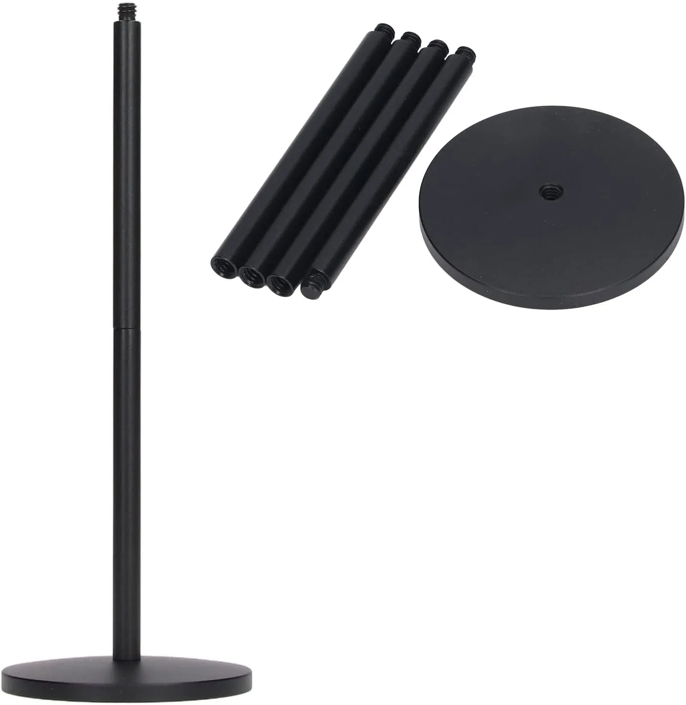 Topyond Collapsible Lantern Pole with Base, Camping Lantern Stand Collapsible 4 Sections Camping Lamp Pole with Base Aluminum Alloy Light Bracket for Outdoor Picnic