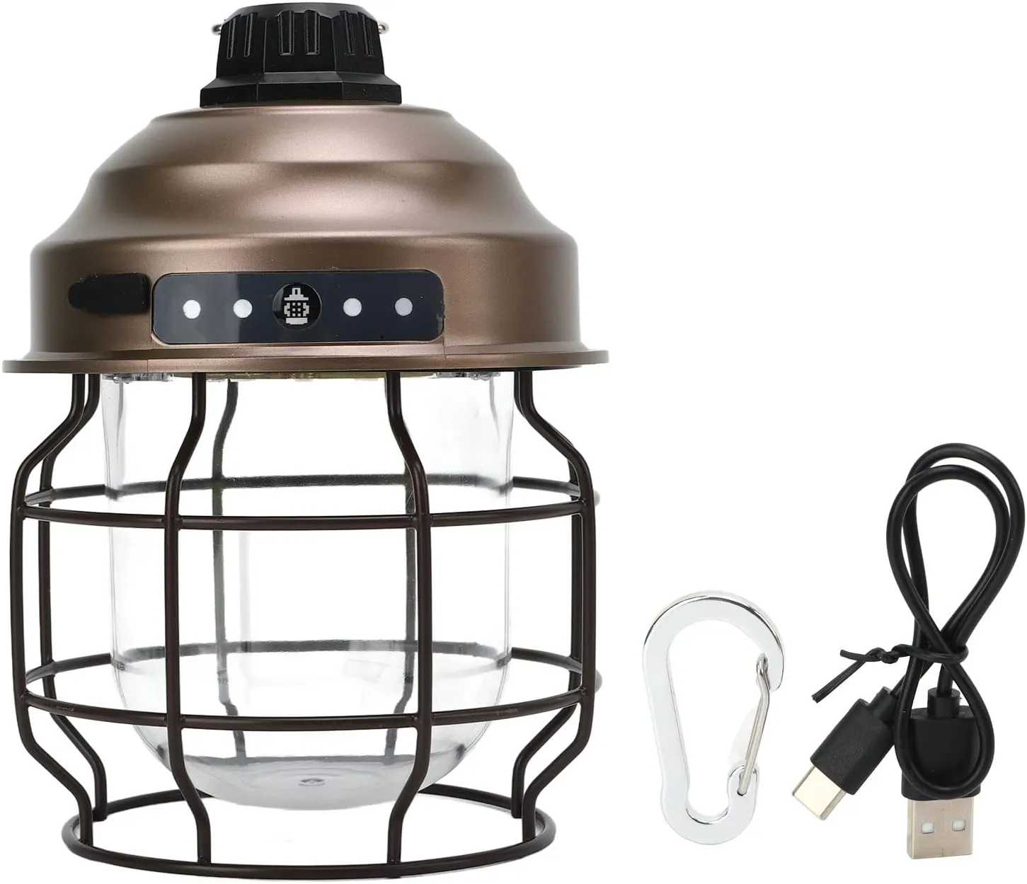 Topyond LED Camping Lantern, Retro Portable Rechargeable Light with Dimmable Function, IPX4 Watertight Camping Light for Home, Camping, and Outdoor Emergency Use (Copper Color)