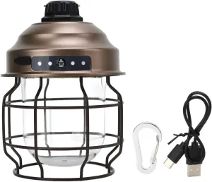 Topyond LED Camping Lantern, Retro Portable Rechargeable Light with Dimmable Function, IPX4 Watertight Camping Light for Home, Camping, and Outdoor Emergency Use (Copper Color)