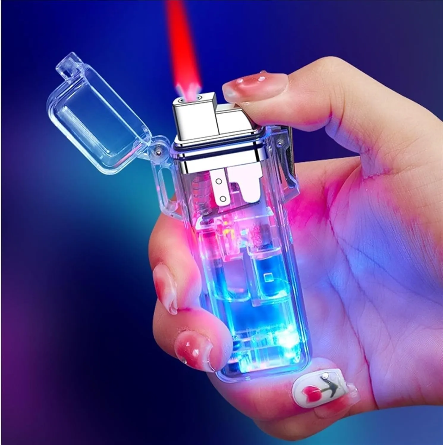 Torch Lighter, Windproof Lighter, Waterproof Lighter, refillable Butane Gas Lighter, Adjustable Flame Size, Suitable for Outdoor, Candle, Camping(A)