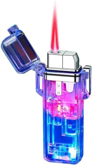 Torch Lighter, Windproof Lighter, Waterproof Lighter, refillable Butane Gas Lighter, Adjustable Flame Size, Suitable for Outdoor, Candle, Camping(A)