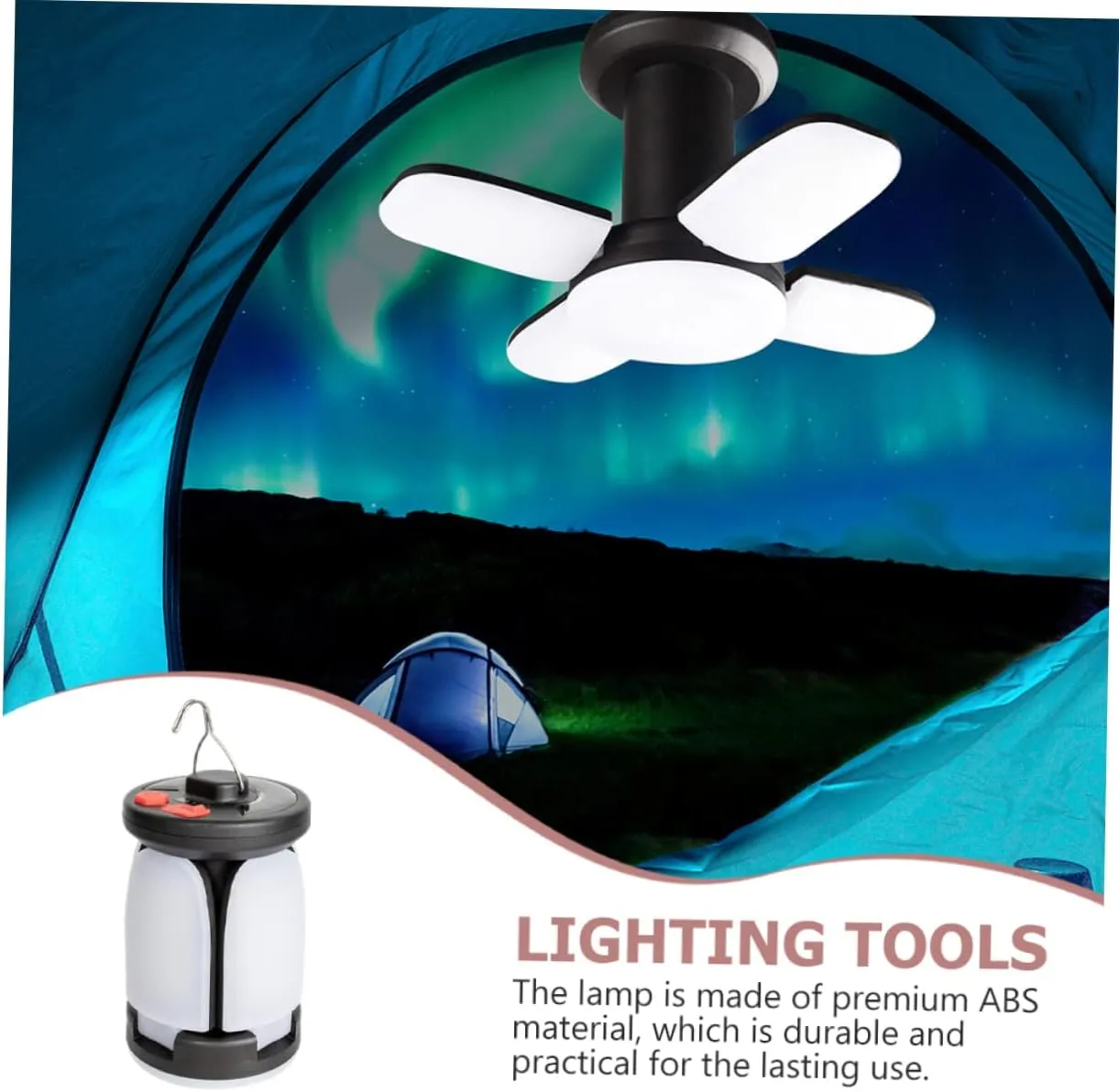 Toyvian 2pcs Solar Camping Lights Led Outdoor Tent Lamp Portable Emergency Light Hanging Hook for Camping Night Market Car Barn Workshop