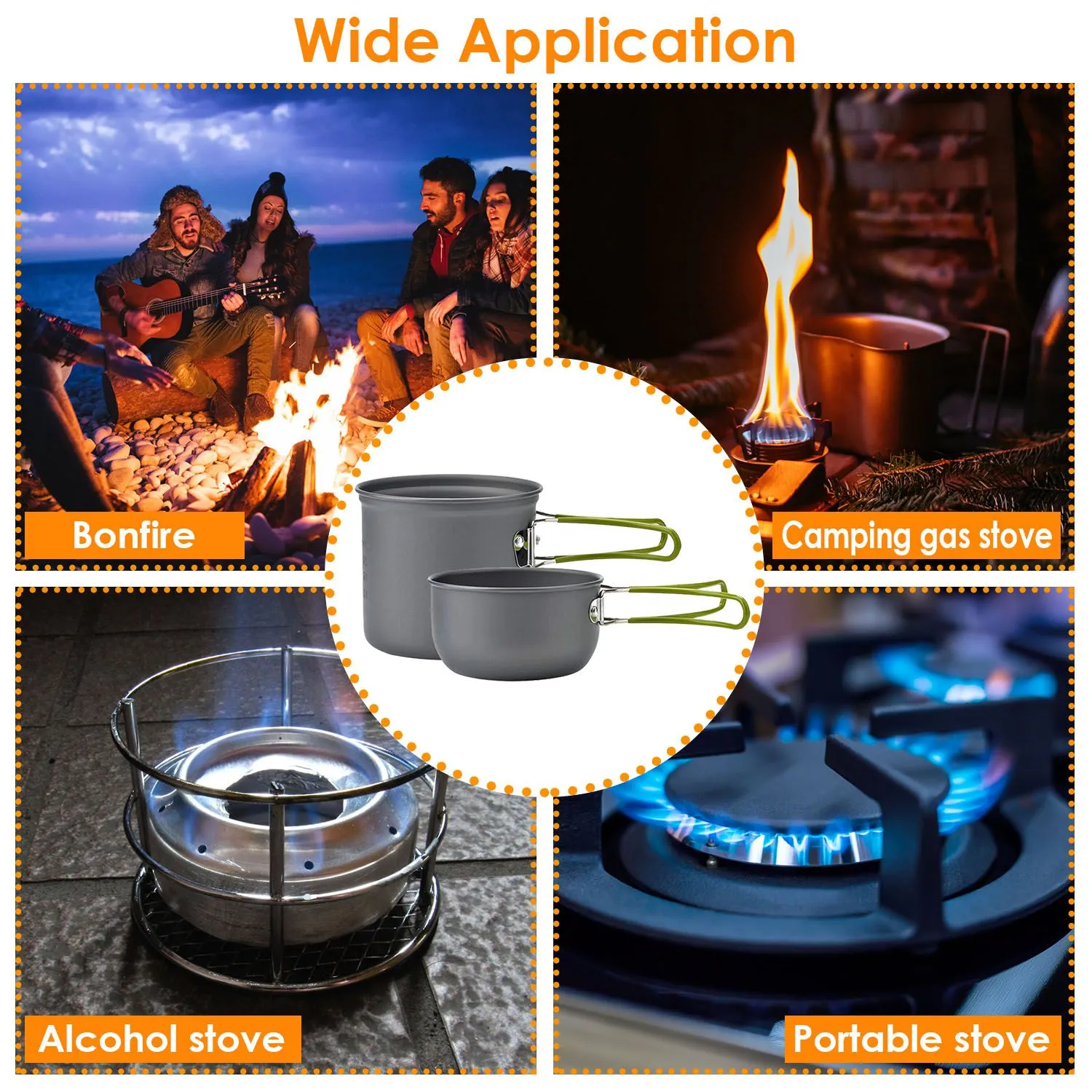 TrailFire™ 8-Piece Outdoor Cooking Set – Lightweight Anodized Aluminum Kit