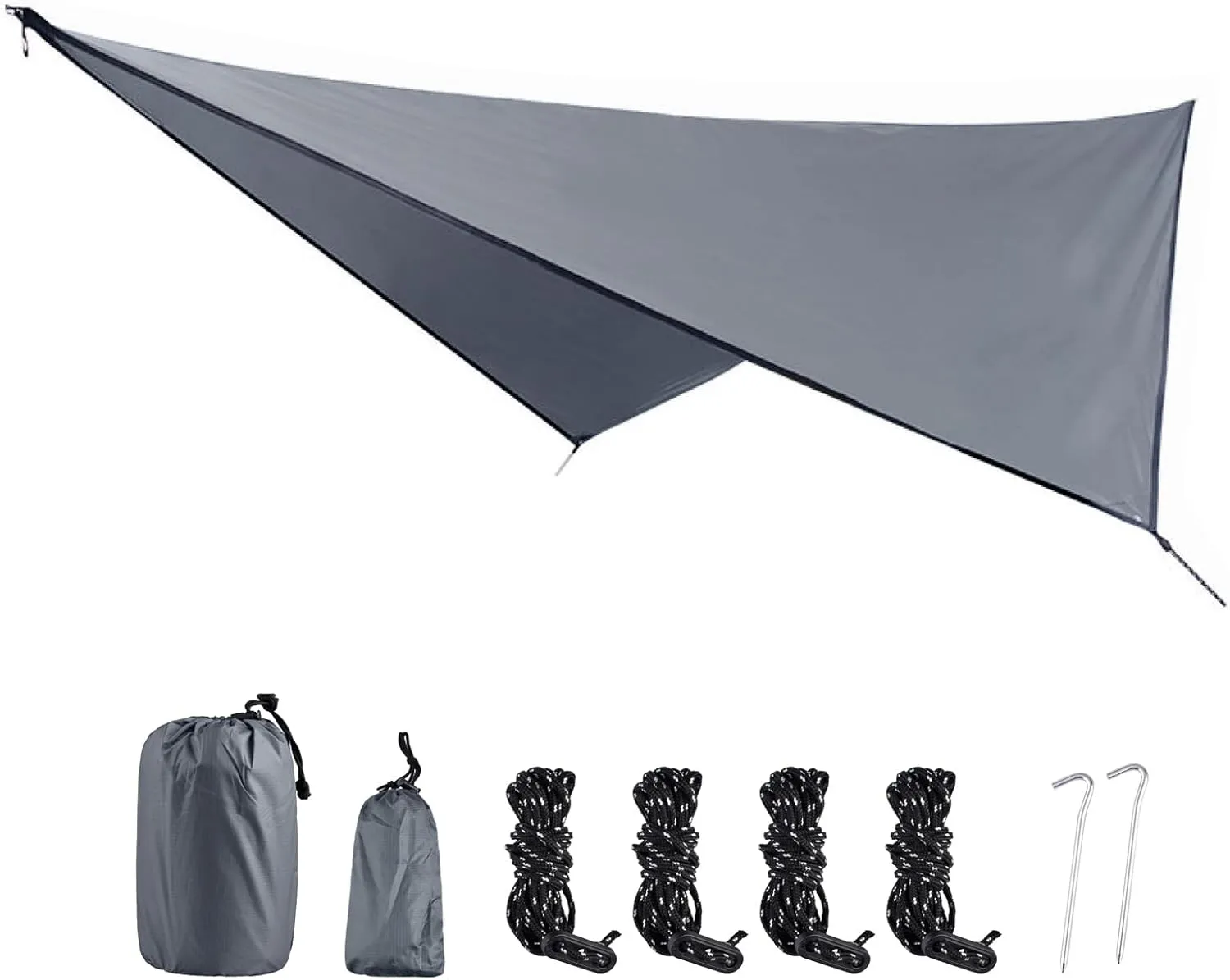 TRIWONDER Camping Tarp Cover Waterproof Rain Fly Tent Ground Cloth Footprint Hammock Shelter for Outdoor Hiking Picnic Beach (Grey Accessories)
