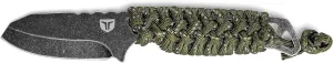 TRUE Nekkid 2.4” Sheepsfoot Fixed Blade Knife, Thin, Lightweight Knife with Paracord Wrap and Full-Tang Construction for Durability,Black