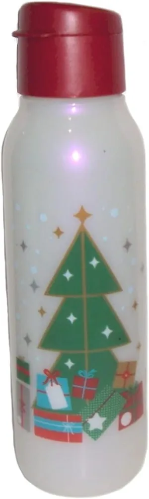Tupperware Eco Sports Water Bottle Christmas Tree Design 25 oz Flip Top Cap