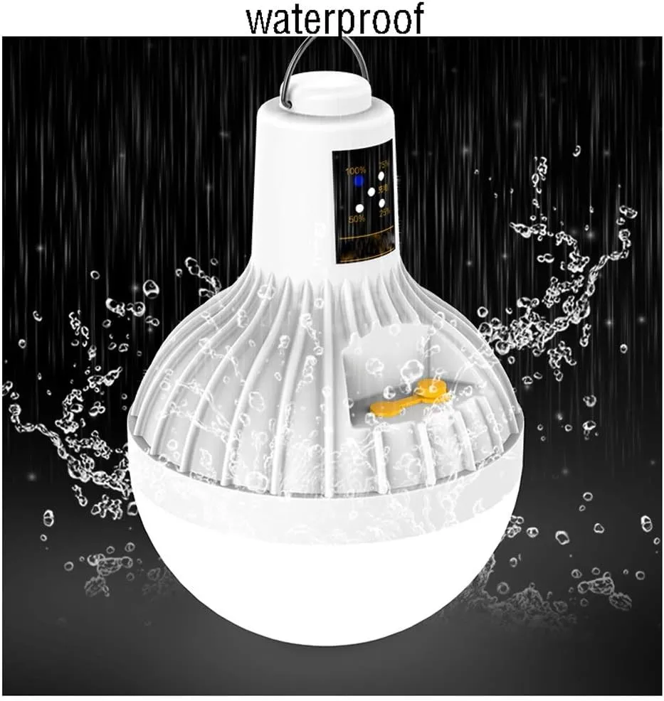 TXTC Emergency Charging Bulb Portable LED Light Bulb USB Hanging Rechargeable Light Outdoor Camping Light for Camping/Patio/Garden/BBQ (Size : 200W)