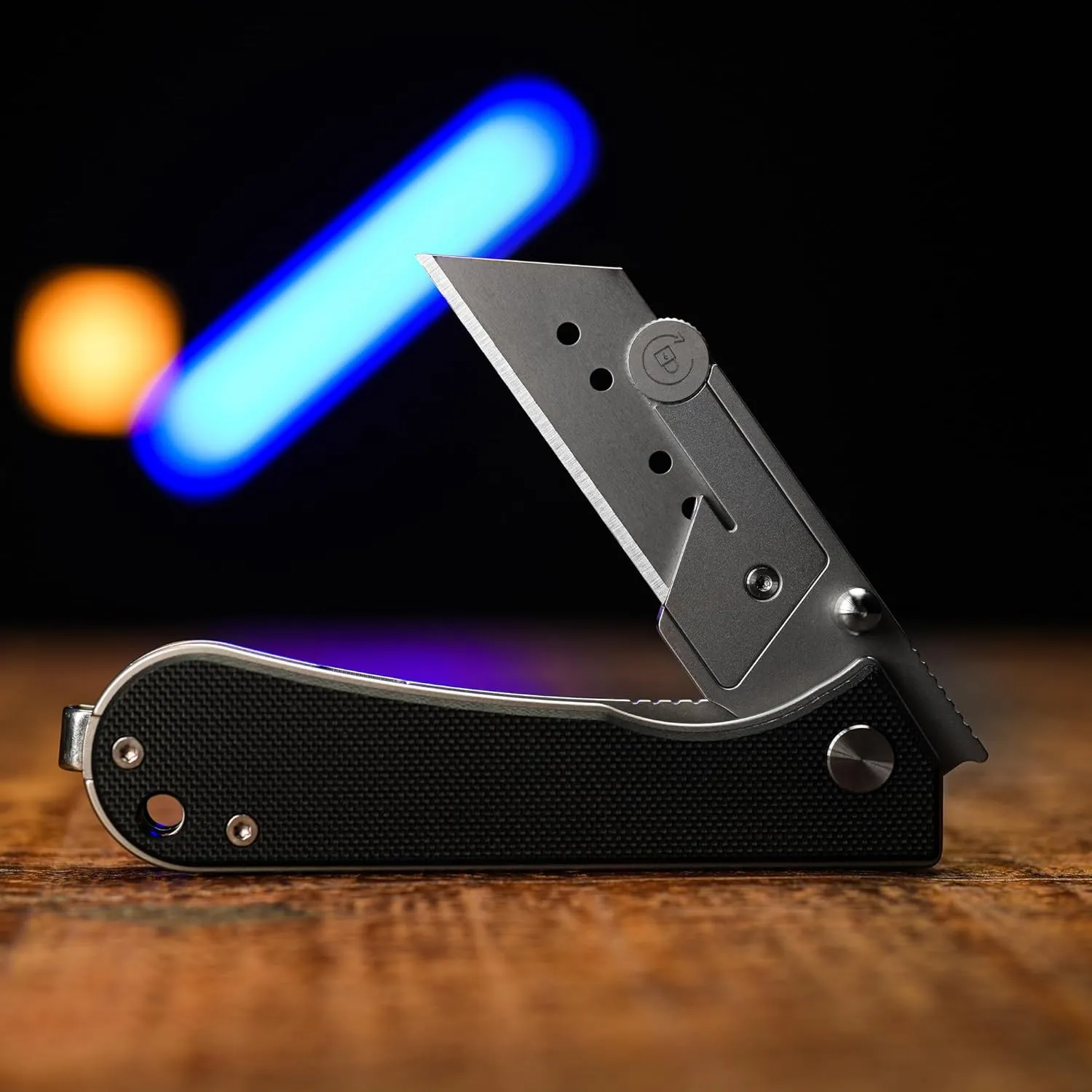 U23 Kumpanter Folding Utility Knife - Versatile EDC Knife with Quick-Release Blade, Compact Foldable Pocket Utility Knives - G10 Black