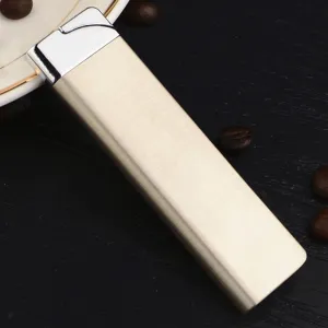 Ultra-Thin Refillable Butane Lighter Windproof Metal Refillable Adjustable Flame Size Lighter Men Accessory Gift (Gas Not Included)(C)