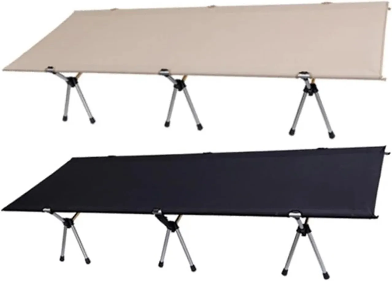 Ultralight Folding Camping Cot Portable Travel Hiking Bed Outdoor Single Person(Black)