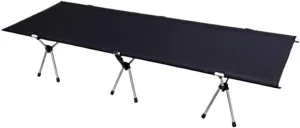 Ultralight Folding Camping Cot Portable Travel Hiking Bed Outdoor Single Person(Black)