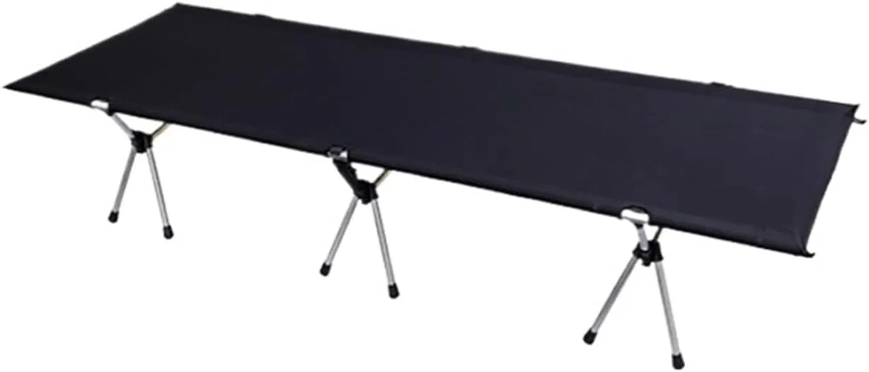 Ultralight Folding Camping Cot Portable Travel Hiking Bed Outdoor Single Person(Black)
