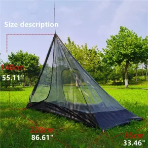 Ultralight Mesh Teepee Tent One Person Trekking Pole Tent, Ultralight Backpacking Tent