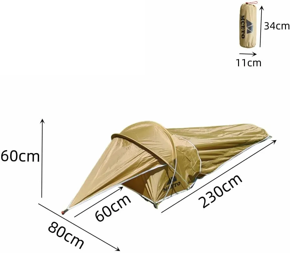 Ultralight Single Person Bivy Tent Waterproof 1 Man Tent for Camping Hiking Backpacking