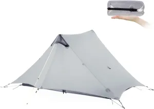 Ultralight Tent 3-Season Backpacking Tent 1 Person/2 Person Camping Tent, Outdoor Lightweight LanShan Camping Tent Shelter, Perfect for Camping, Trekking, Climbing, Hiking (2 Person, Gray White)