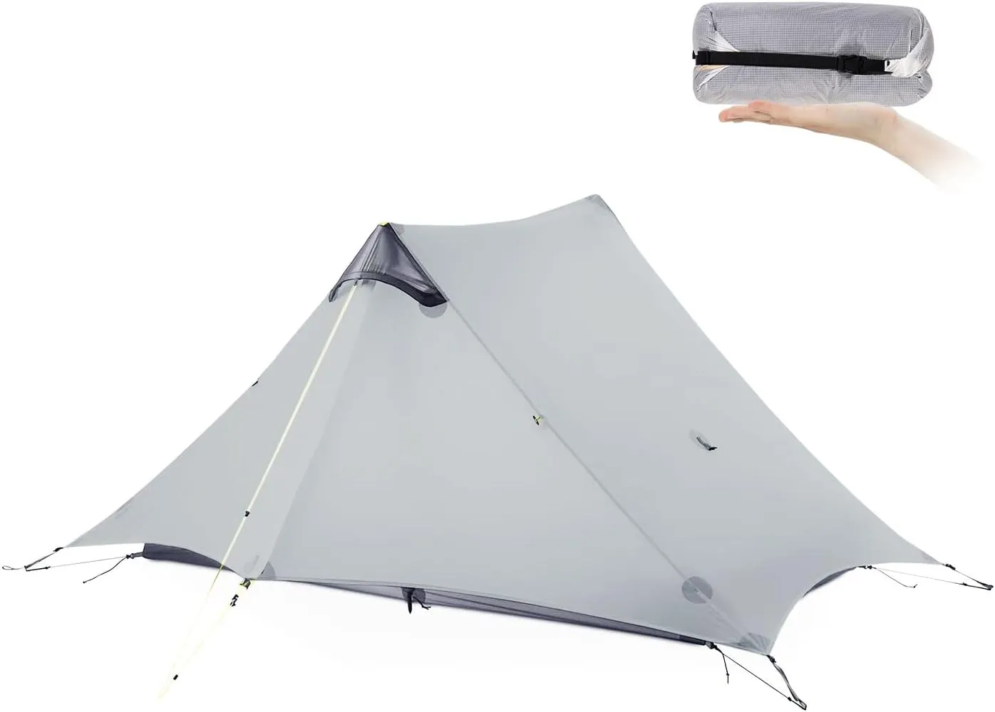 Ultralight Tent 3-Season Backpacking Tent 1 Person/2 Person Camping Tent, Outdoor Lightweight LanShan Camping Tent Shelter, Perfect for Camping, Trekking, Climbing, Hiking (2 Person, Gray White)